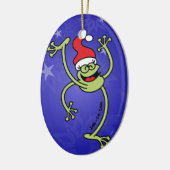 Vrolijk kerstkikker keramisch ornament (Links)