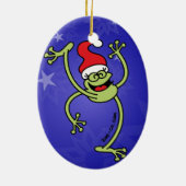 Vrolijk kerstkikker keramisch ornament (Achterkant)