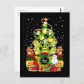 Vrolijk kerstkikker met kerstbomen, kikkers briefkaart (Voorkant / Achterkant)