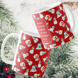 Vrolijk kerstkind | Red Snowman Coffee Koffiemok