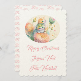 Vrolijk kerstkittens kaart