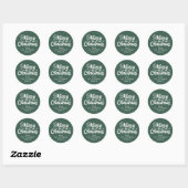 Vrolijk kerstklassiek groen kerstcadeau ronde sticker (Vel)