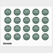 Vrolijk kerstklassiek groen retouradres ronde sticker (Vel)