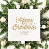 Vrolijk kerstklassiek retro script vakantiefeest folie servetten