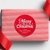 Vrolijk kerstklassiek rood kerstcadeau ronde sticker