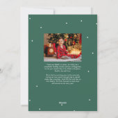 Vrolijk kerstklassiek script twee foto's groen feestdagenkaart (Achterkant)