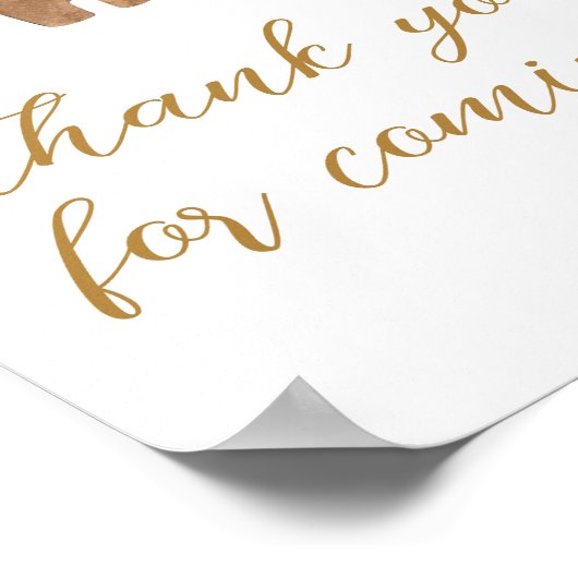 Vrolijk kerstkleedje Bedankt voor je komst Poster (Hoek)