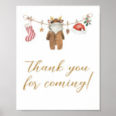 Vrolijk kerstkleedje Bedankt voor je komst Poster (Voorkant)