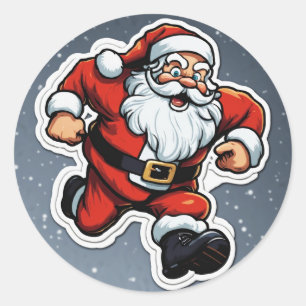Vrolijk kerstkleefje ronde sticker