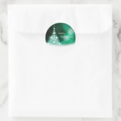 Vrolijk kerstkleefje ronde sticker (Tas)