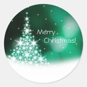Vrolijk kerstkleefje ronde sticker