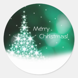 Vrolijk kerstkleefje ronde sticker