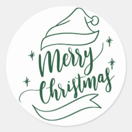 Vrolijk kerstkleefje ronde sticker