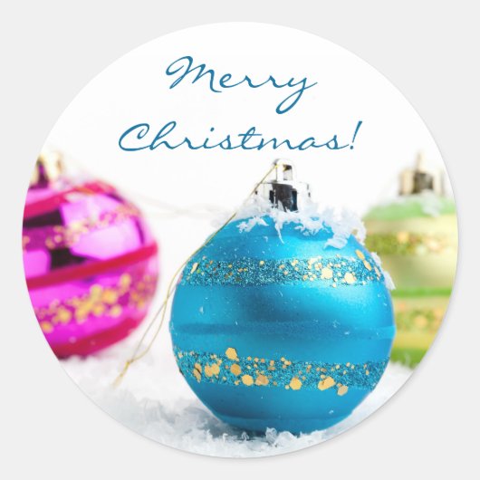 Vrolijk kerstkleefje ronde sticker (Voorkant)