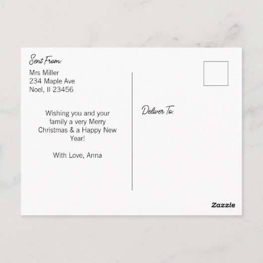 Vrolijk kerstkleur voor mij | Sneeuwman en Bunny Briefkaart (Achterkant)