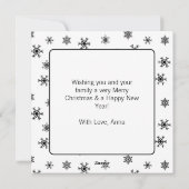 Vrolijk kerstkleur voor mij | Sneeuwman en Bunny Feestdagenkaart (Achterkant)