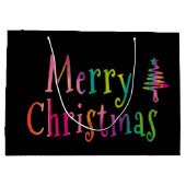 Vrolijk kerstkleurig groot cadeauzakje (Achterkant)