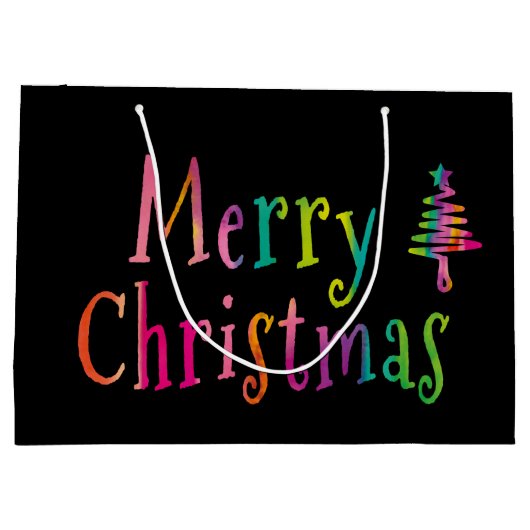 Vrolijk kerstkleurig groot cadeauzakje (Achterkant)