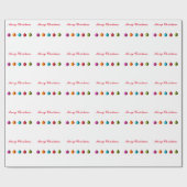 Vrolijk kerstkleurige versiering met tekst cadeaupapier (Vlak)