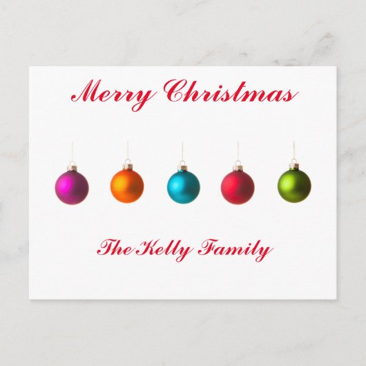 Vrolijk kerstkleurige versiering met tekst feestdagenkaart (Voorkant)