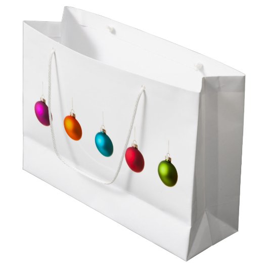 Vrolijk kerstkleurige versiering met tekst groot cadeauzakje (Voorkant Gekanteld)