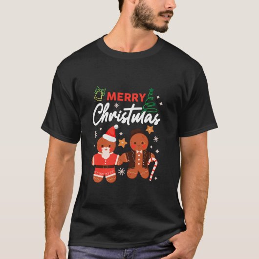 Vrolijk Kerstkoekje Gingerbread Team Xmas Family T-shirt (Voorkant)