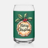 Vrolijk kerstkoekje met Holly Berries Blikvorm Glas (Achterkant)