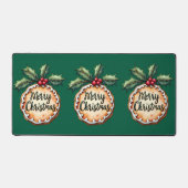 Vrolijk kerstkoekje met Holly Berries Bureaumat (Voorkant)