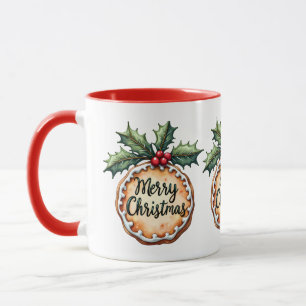 Vrolijk kerstkoekje met Holly Berries Mok