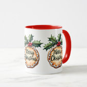 Vrolijk kerstkoekje met Holly Berries Mok (Voorkant rechts)