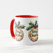 Vrolijk kerstkoekje met Holly Berries Mok (Voorkant links)