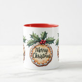 Vrolijk kerstkoekje met Holly Berries Mok (Midden)