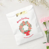 Vrolijk kerstkoekje Wreath Jouw naam Bedankzakje (Gezegeld)