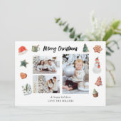 Vrolijk kerstkoekjes en kerstcadeautjes met meerde (Staand voorkant)