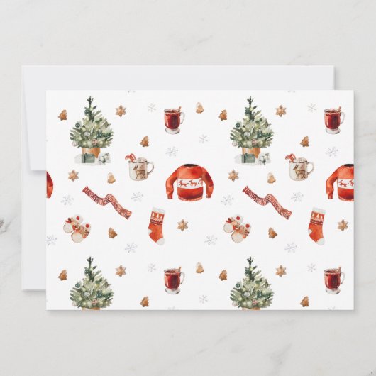 Vrolijk kerstkoekjes en kerstcadeautjes met meerde (Achterkant)