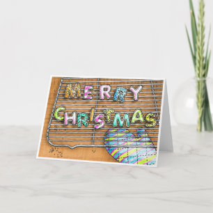 Vrolijk kerstkoekjes feestdagen kaart