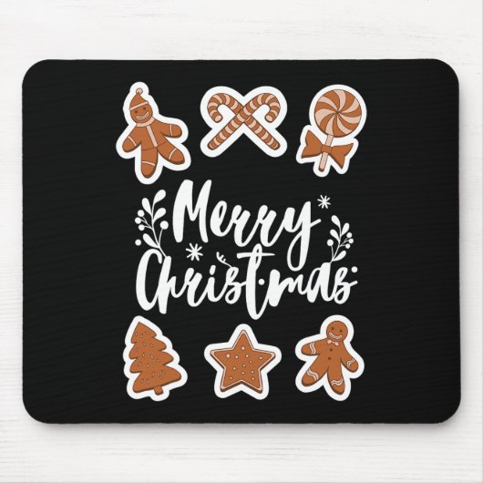 Vrolijk kerstkoekjes Gingerbread Man Tree Bakin Muismat (Voorkant)