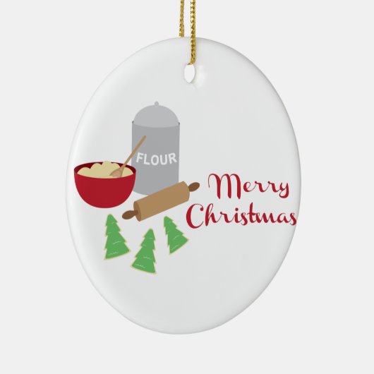 Vrolijk kerstkoekjes keramisch ornament (Rechts)