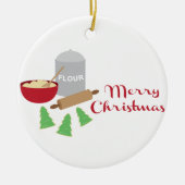 Vrolijk kerstkoekjes keramisch ornament (Voorkant)