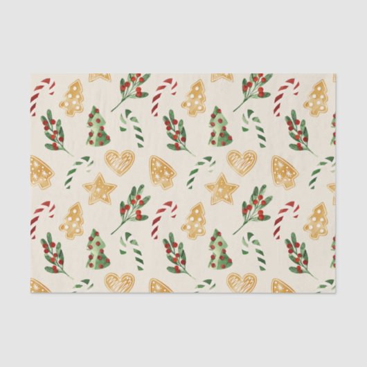 Vrolijk kerstkoekjes, maretak, pi tissuepapier (Voorkant)