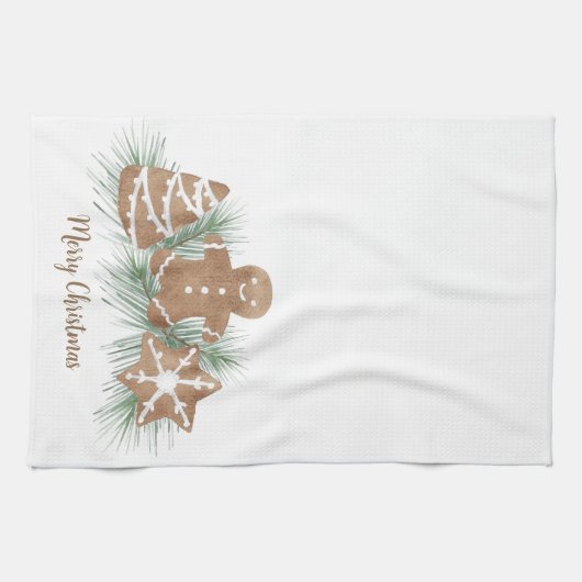 Vrolijk kerstkoekjes theedoek (Horizontaal)