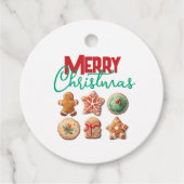 Vrolijk kerstkoekjeswisselfeest bedankjes labels (Voorkant)