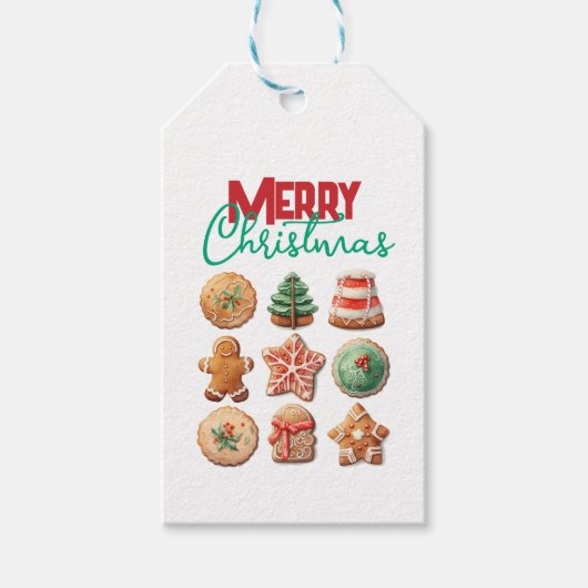 Vrolijk kerstkoekjeswisselfeest cadeaulabel (Voorkant)