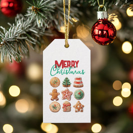 Vrolijk kerstkoekjeswisselfeest cadeaulabel