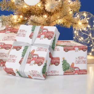 Vrolijk kerstkoepel met  Red Truck Cadeaupapier