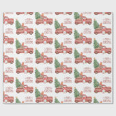 Vrolijk kerstkoepel met  Red Truck Cadeaupapier (Vlak)