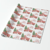 Vrolijk kerstkoepel met  Red Truck Cadeaupapier (Uitgerold)