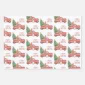 Vrolijk kerstkoepel met  Red Truck Inpakpapier Vel (Voorkant 2)