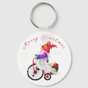 Vrolijk kerstkoepel met Sleutelhanger van Bike en