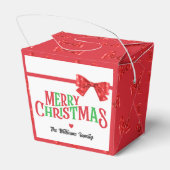 Vrolijk kerstkoket rode strik bedankdoosjes (Achterkant)